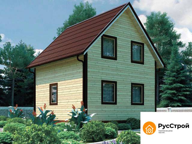 Двухэтажный дом для небольшого участка с мансардой SD-298