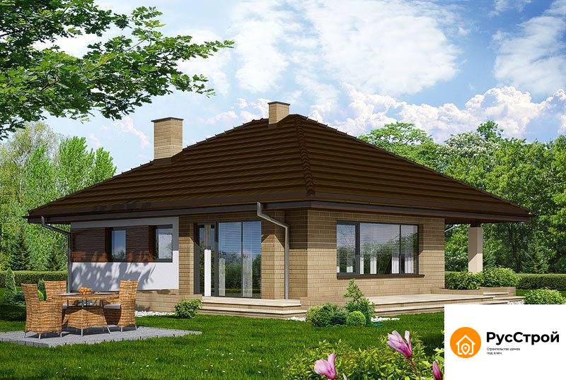 Одноэтажный дом с панорамными окнами для небольшого участка SD-302