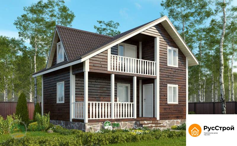 Дом с  мансардным этажом и  балконом SD-318