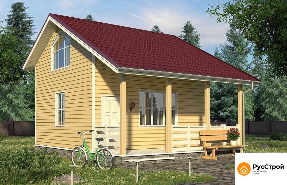 Дом с мансардным этажом и разноуровневой крышей SD-313