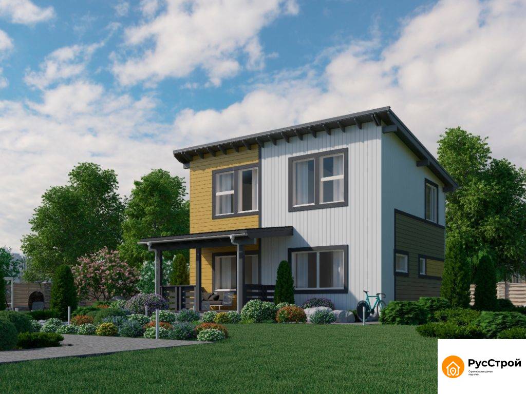 Двухэтажный дом для небольшого участка с постирочной SD-299