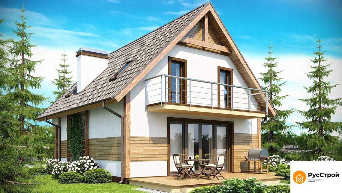 Дом с балконом для узкого участка SD-196