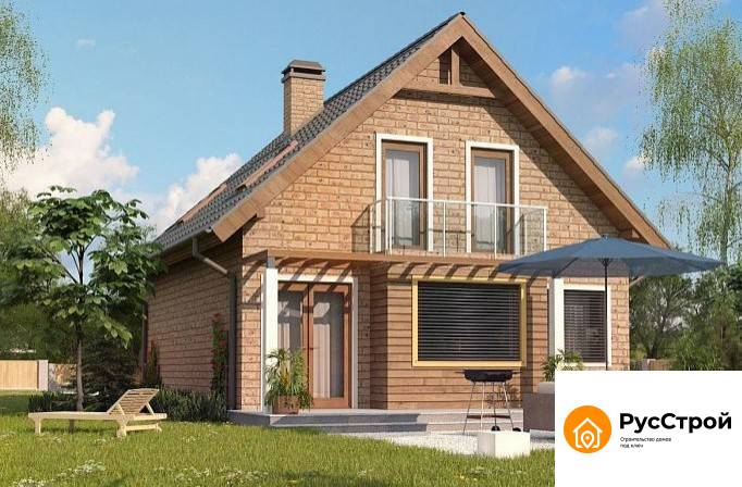 Двухэтажный дом с балконом и террасой SD-348