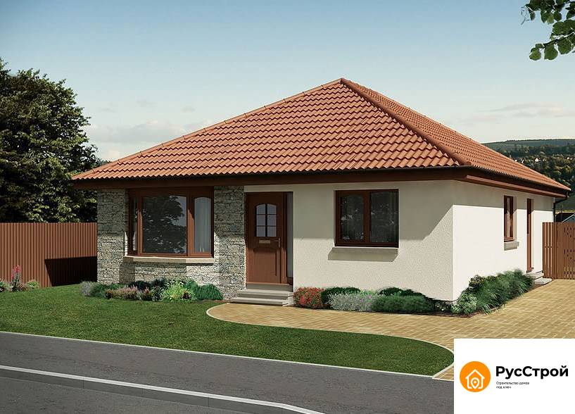 Современный одноэтажный каркасный дом SD-364