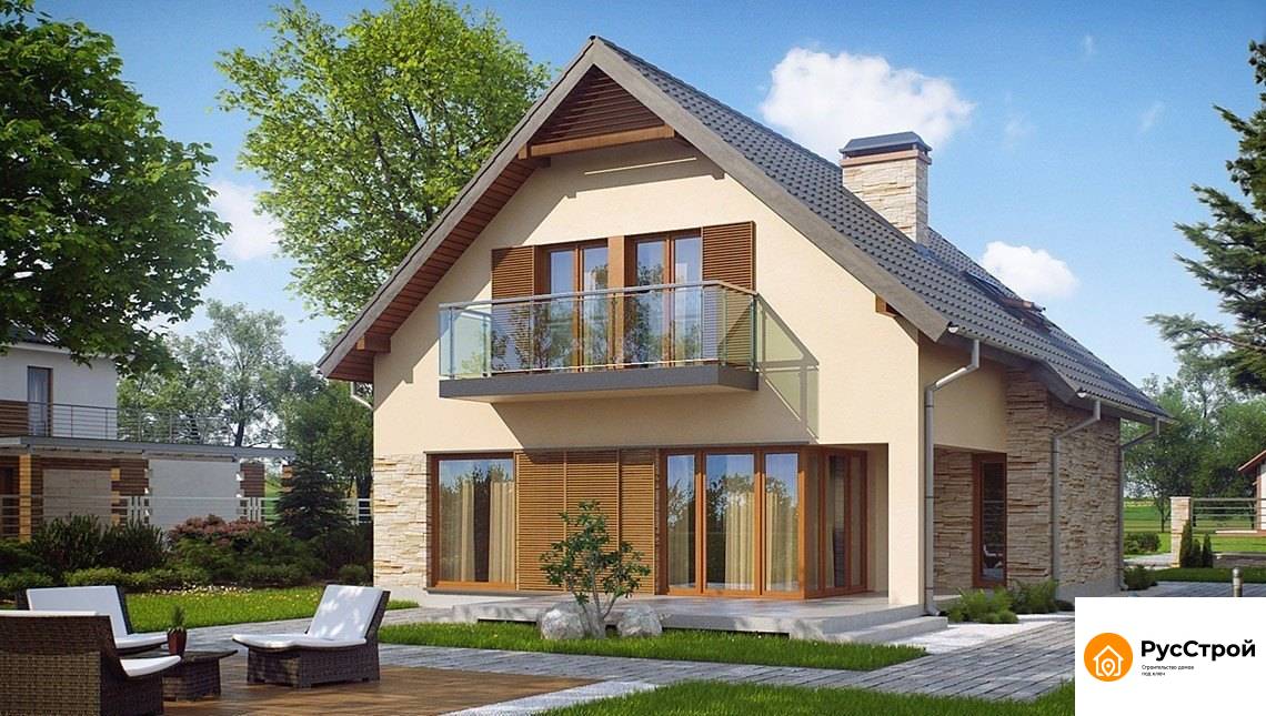 Компактный мансардный коттедж с фасадом приятного вида SD-100