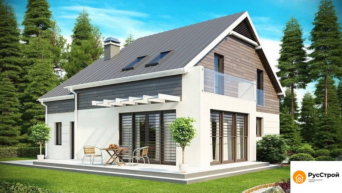 Дом с панорамными окнами в столовой PD-209