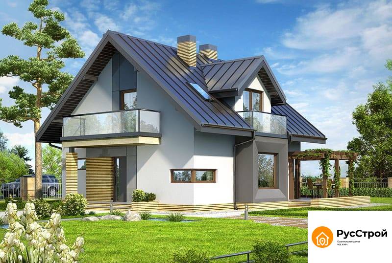 Современный каркасный дом с кукушкой SD-363