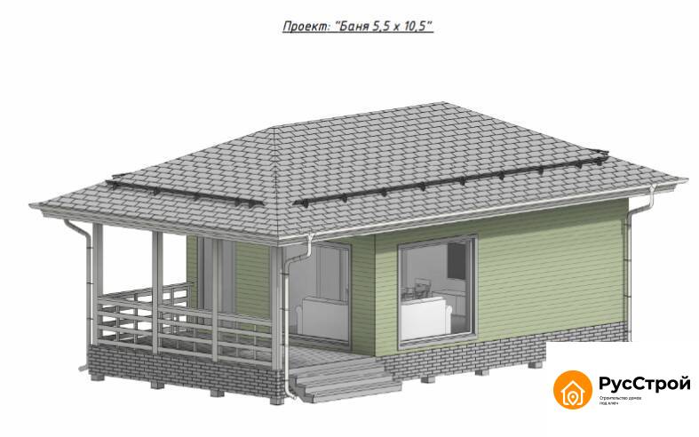 Индивидуальный каркасный дом 43 м²