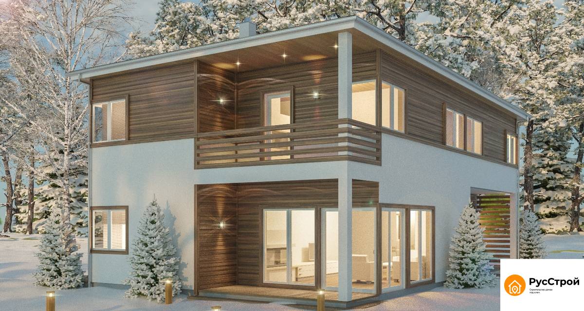Современный двухэтажный каркасный дом SD-362