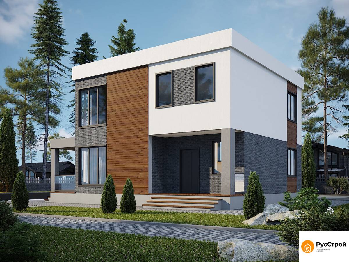 Двухэтажный каркасный дом с котельной SD-367