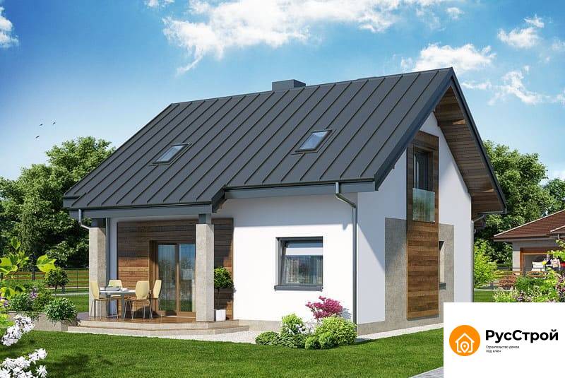 Каркасный двухэтажный дом с мансардным этажом SD-365