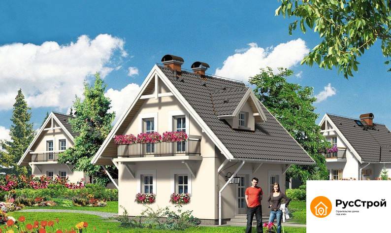 Двухэтажный дом с мансардой SD-330