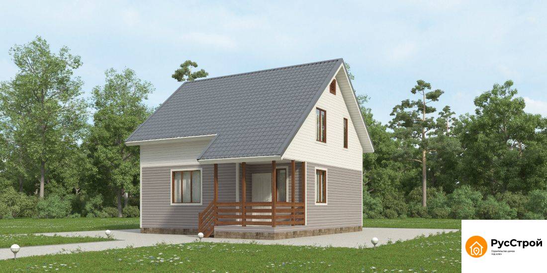 Светлый дом с крыльцом и террасой для всей семьи SD-331