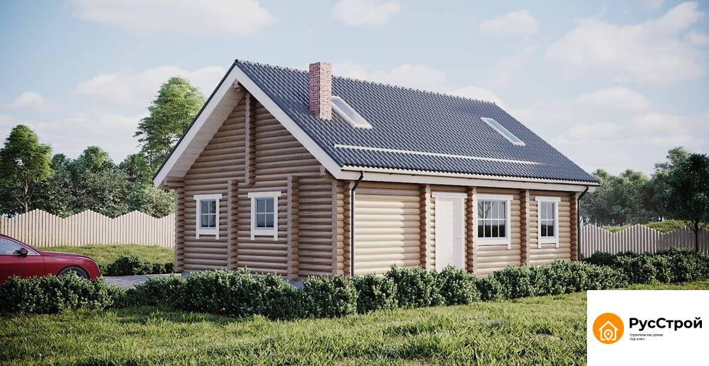 Дом из бревна с мансардным этажом и четырьмя спальнями  SD-277