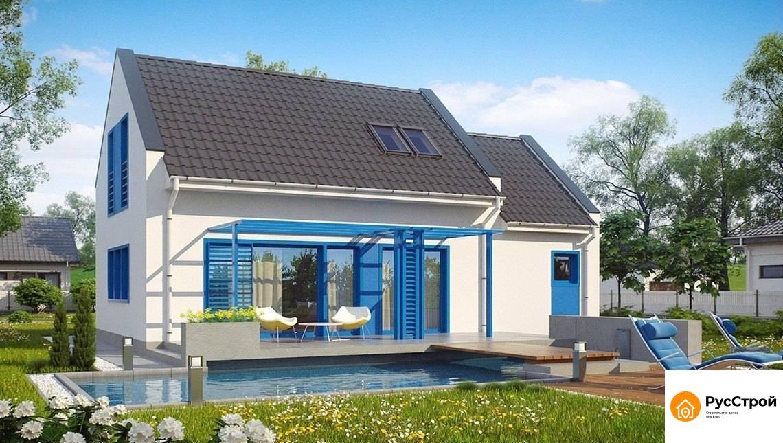 Мансардный дом с большими стильными окнами SD-217