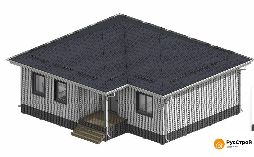 Индивидуальный каркасный дом 96 м²