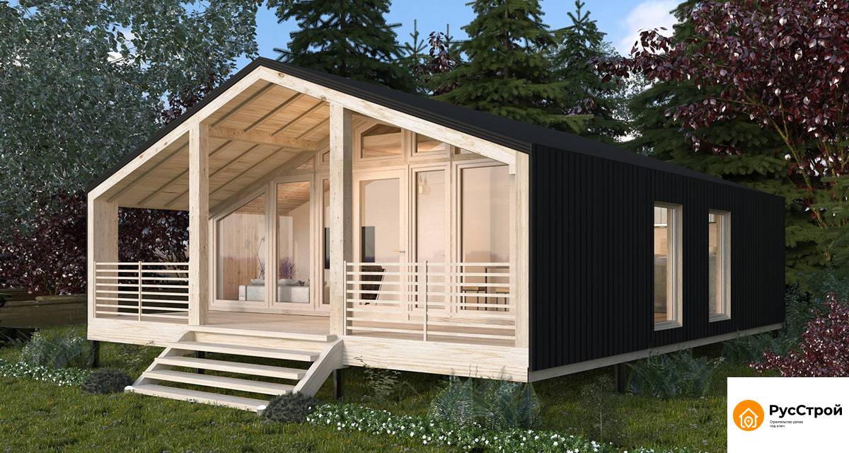 Одноэтажный современный каркасный дом SD-360