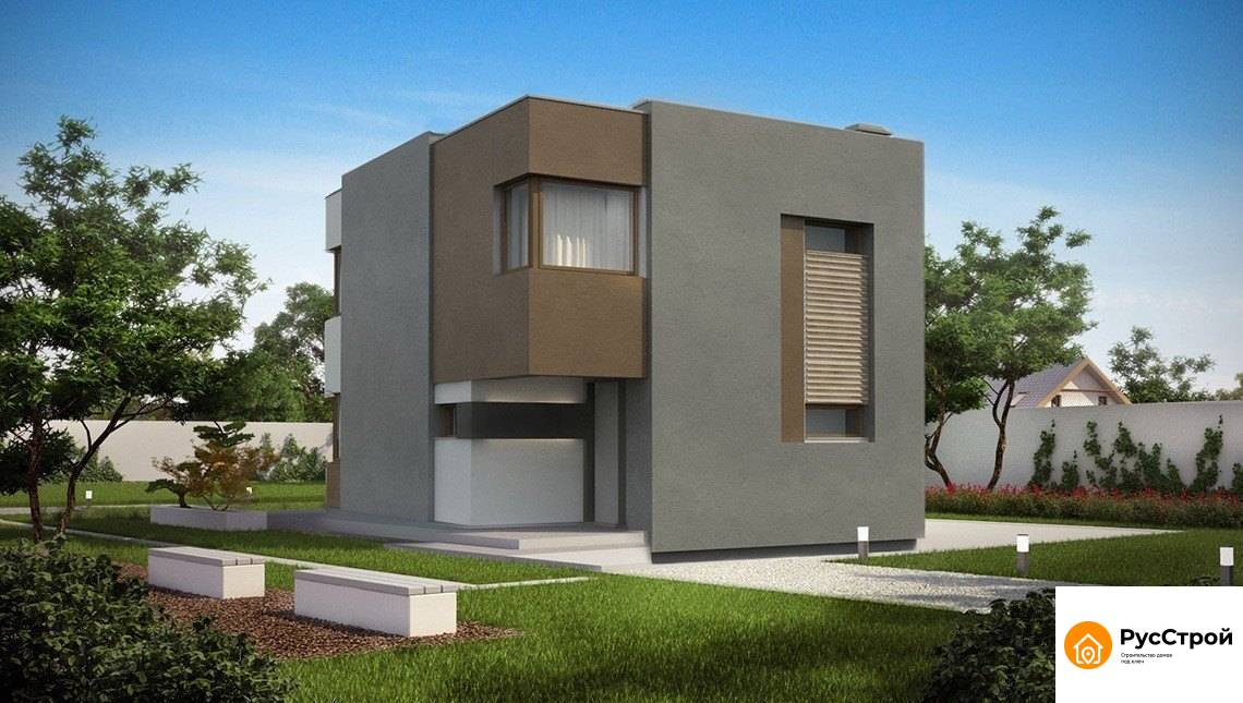 Компактный и современного дом в стиле хай-тек SD-096