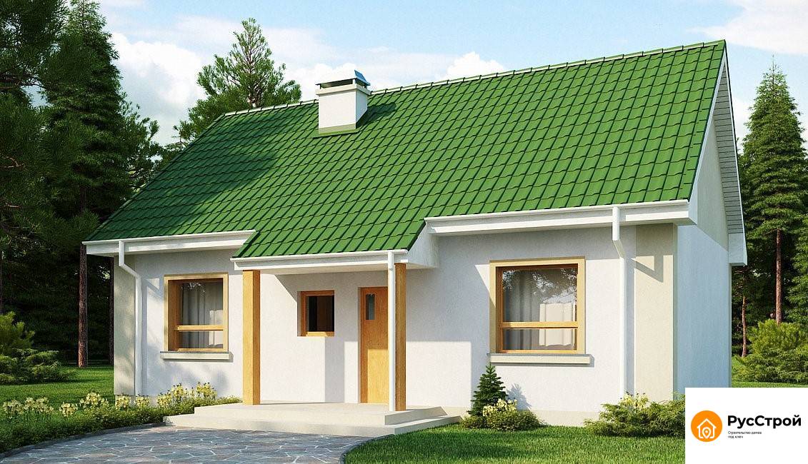 Одноэтажный дачный дом из газобетона SD-374