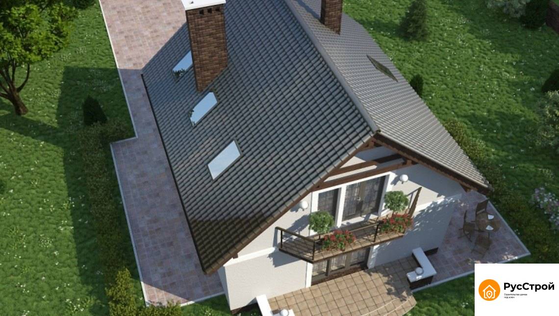 Загородный коттедж с мансардой и балконом SD-023