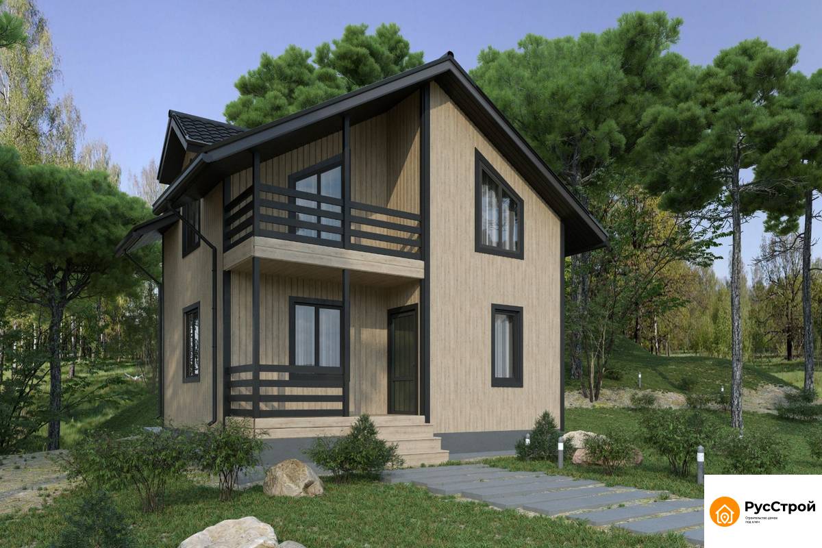 Двухэтажный дом для небольшого участка