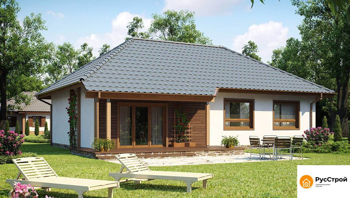 Одноэтажный коттедж 102 м²