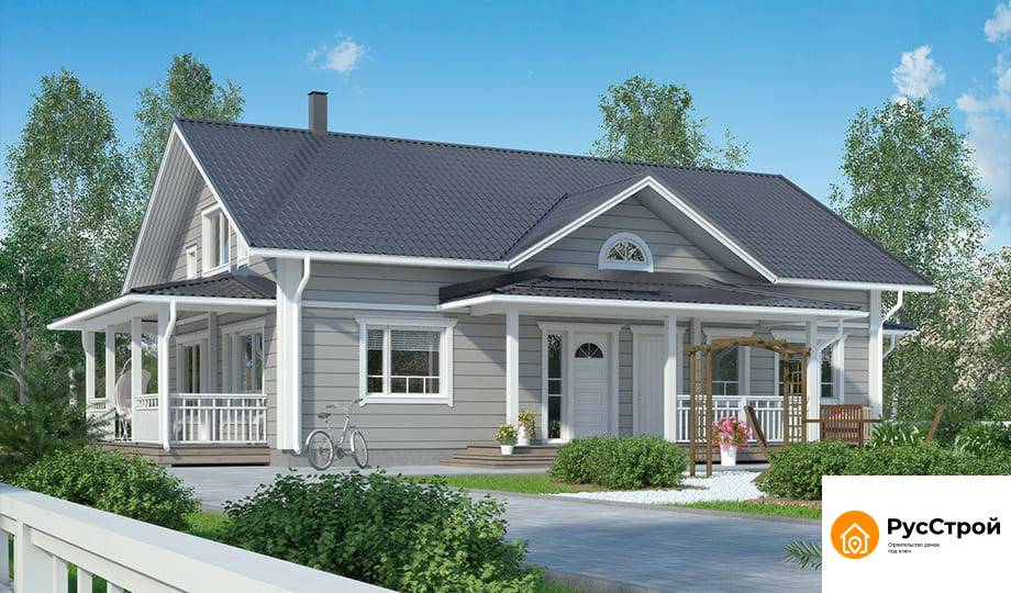 Дом из бруса с пятью спальнями