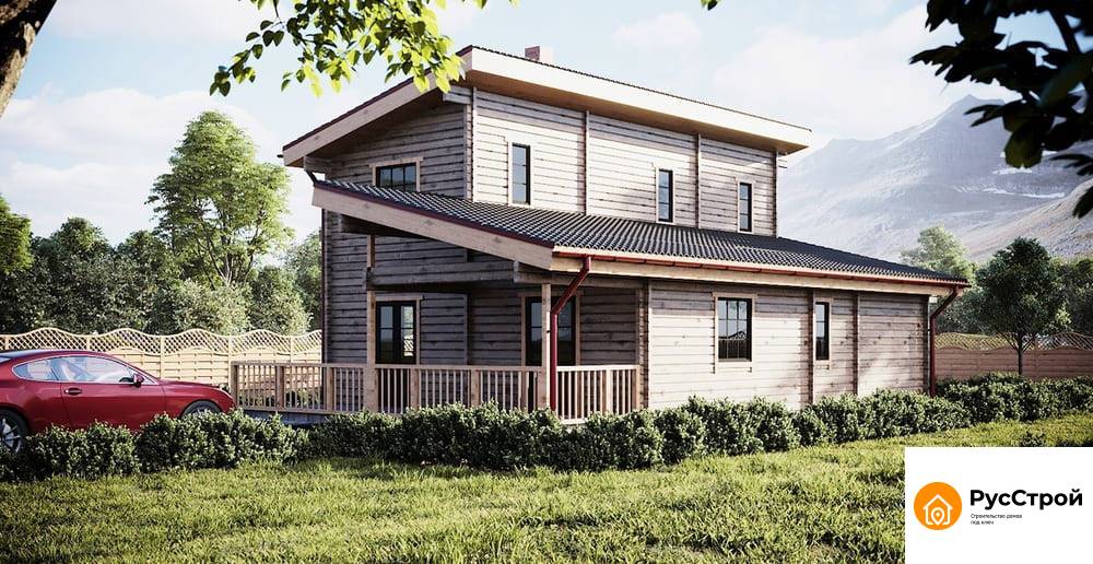 Двухэтажный дом из бруса с сауной 130 м²